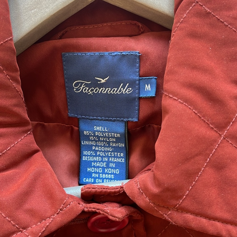 Faconnable Quilted Jacket Rust Red Size Medium - image 4